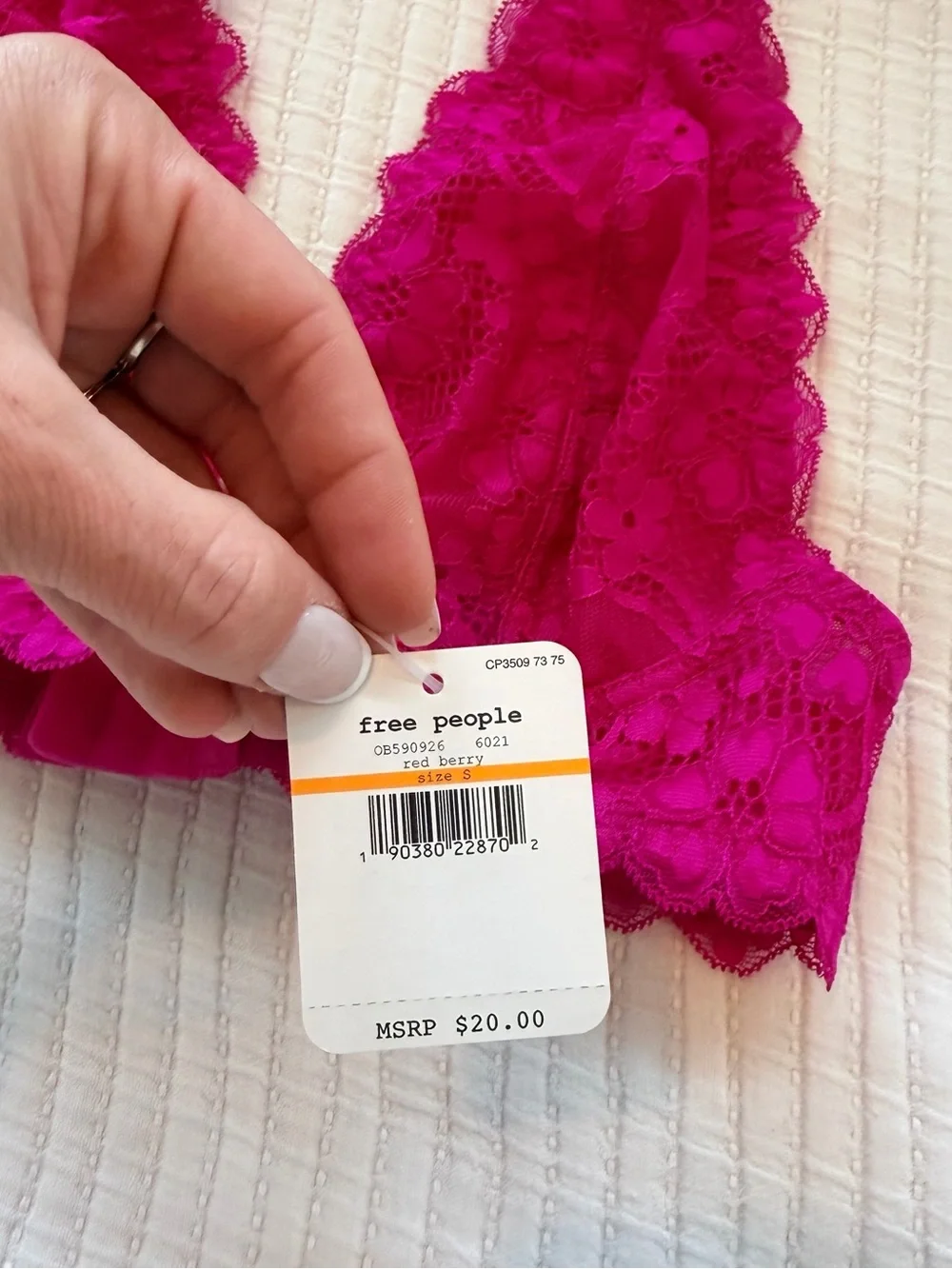 Free People Fuchsia Lace Halter Bralette